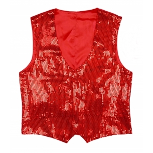 Red Sequin Vest - Mens 70s Disco Costumes